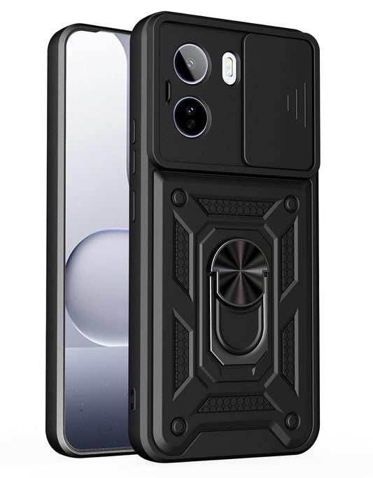 For Vivo Y500 Back Cover Case Hybrid Armor |Ring Holder Kickstand