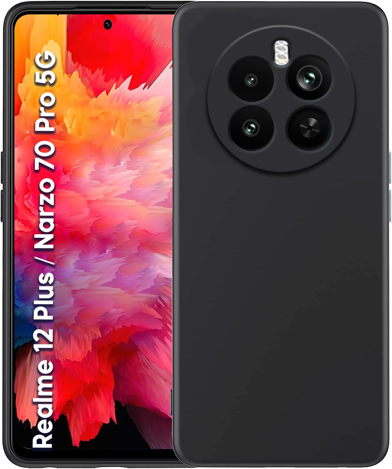 Realme Narzo 70 5G/70 Pro 5G ( Black Silicone Cover)