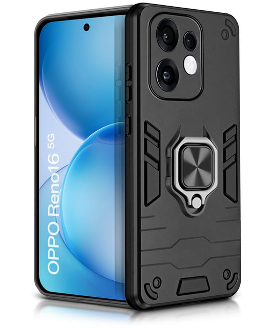 For Oppo Reno 16 Back Cover Case Hybrid Armor |Ring Holder Kickstand