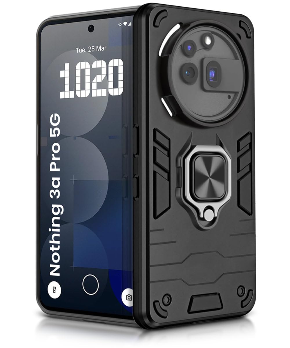 For Nothing Phone 3A Pro Back Cover Case Hybrid Armor |Ring Holder Kickstand