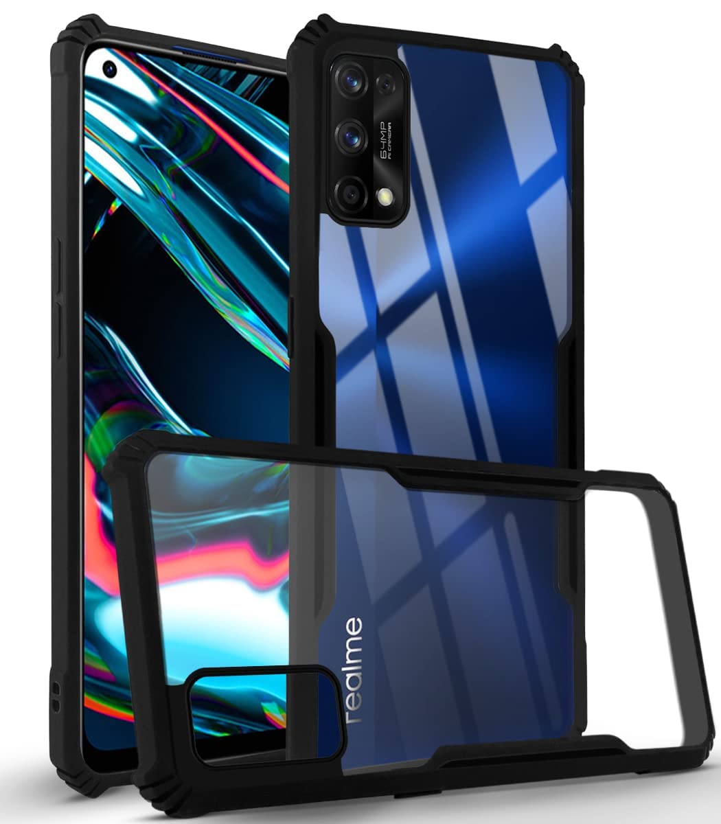 Realme 7 Pro Back Cover (Black Bumper)