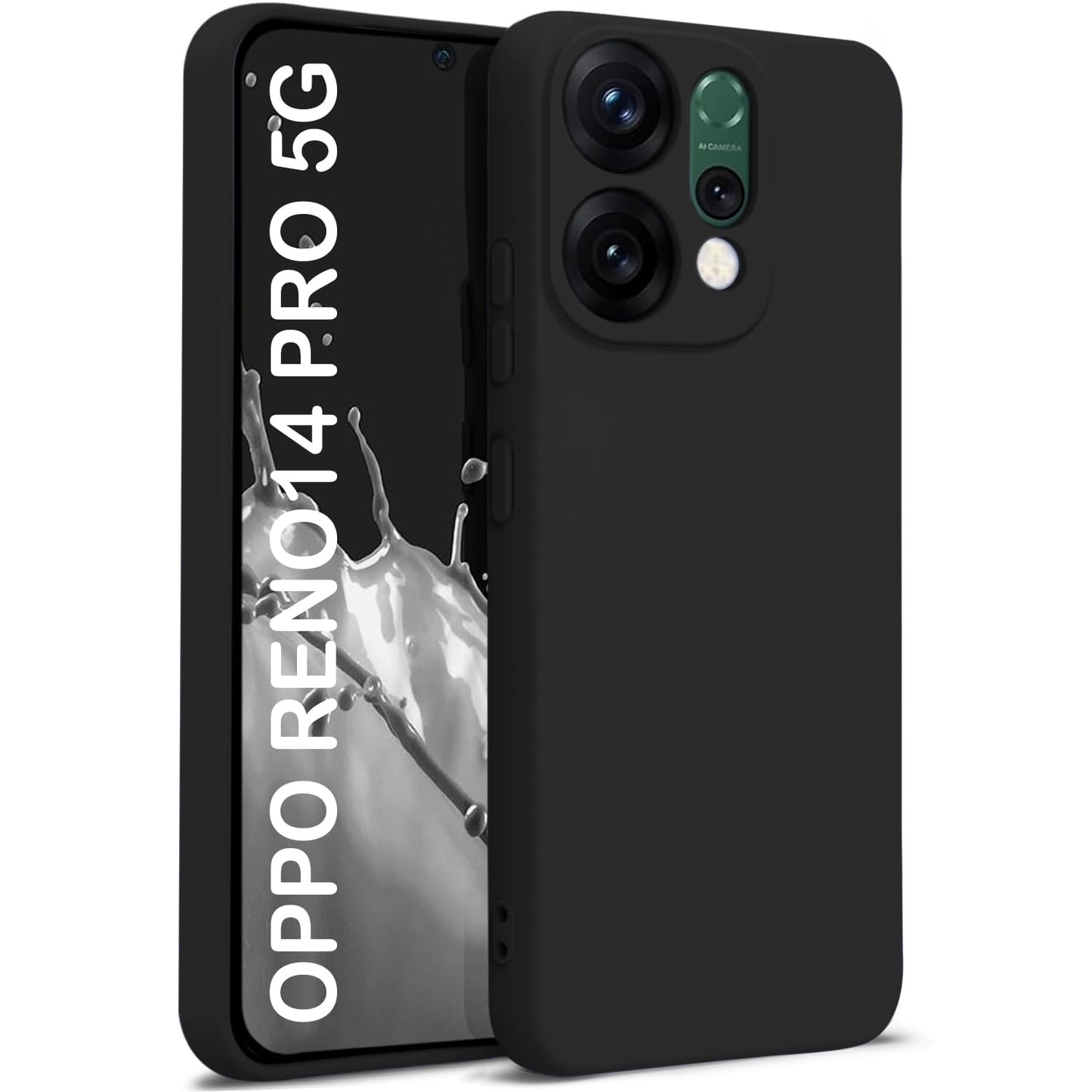 Oppo Reno 14 Pro 5G ( Black Silicone Cover)