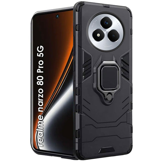 For Realme Narzo 80 Pro Back Cover Case Hybrid Armor |Ring Holder Kickstand