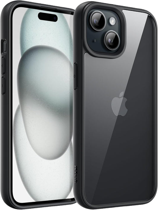 iPhone 15 Hard Clear Back Silicone Edge Four Corner Airbags Phone Cover