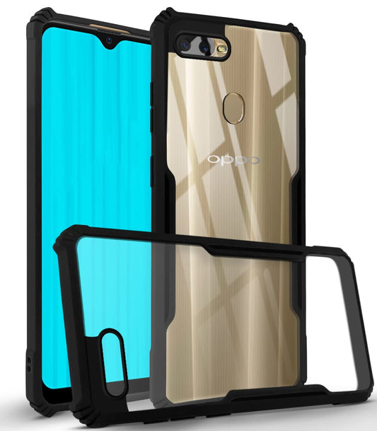 Oppo A7 Back Cover (Black Bumper)
