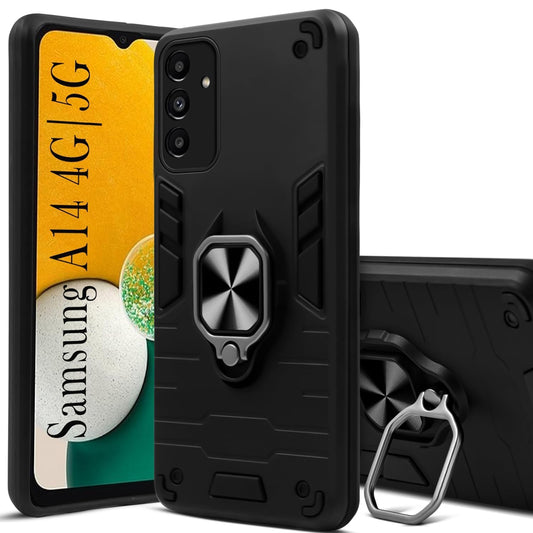 For Samsung A14 5G Back Cover Case Hybrid Armor |Ring Holder Kickstand