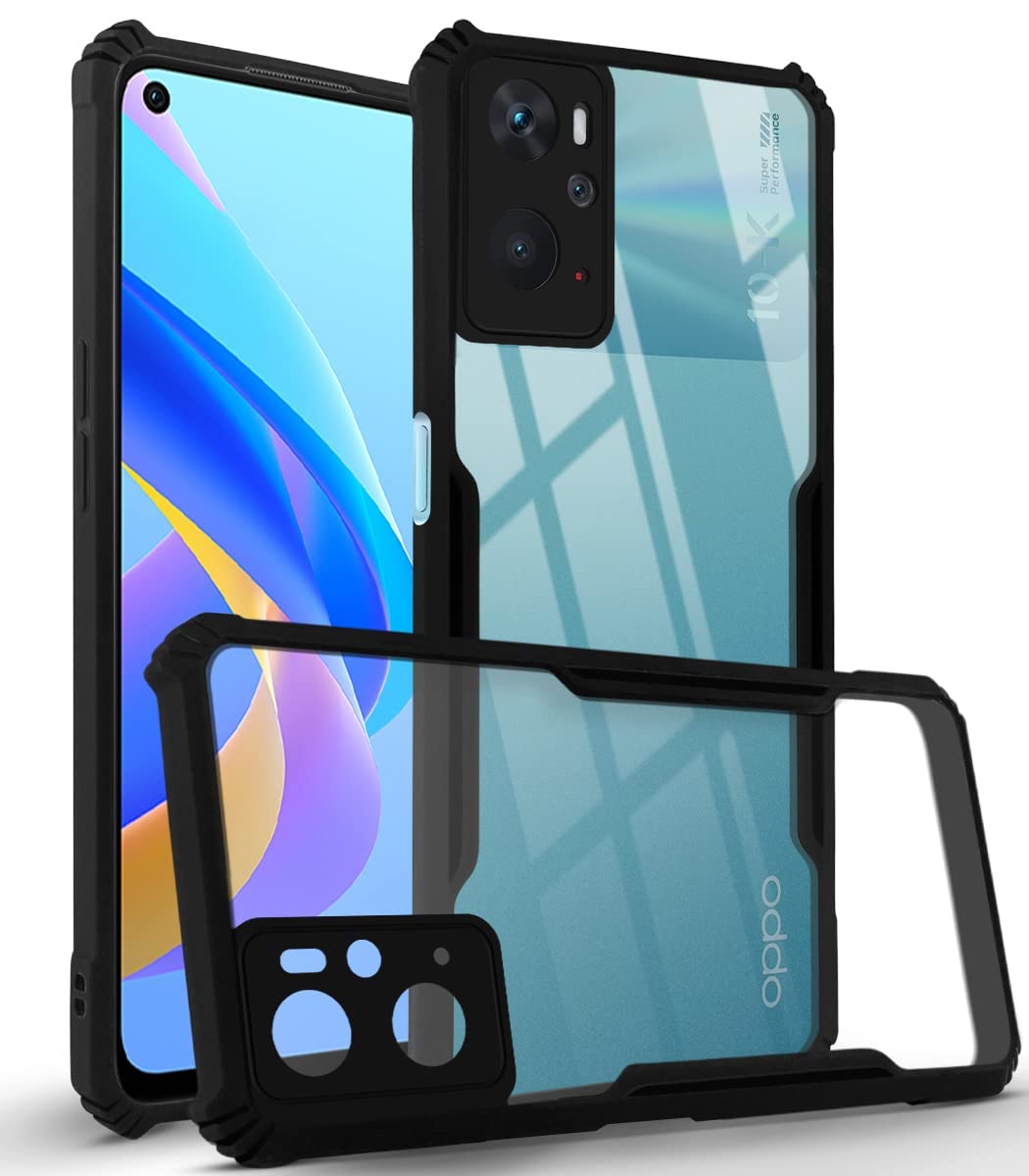 Oppo A76/ A96 Back Cover (Black Bumper)