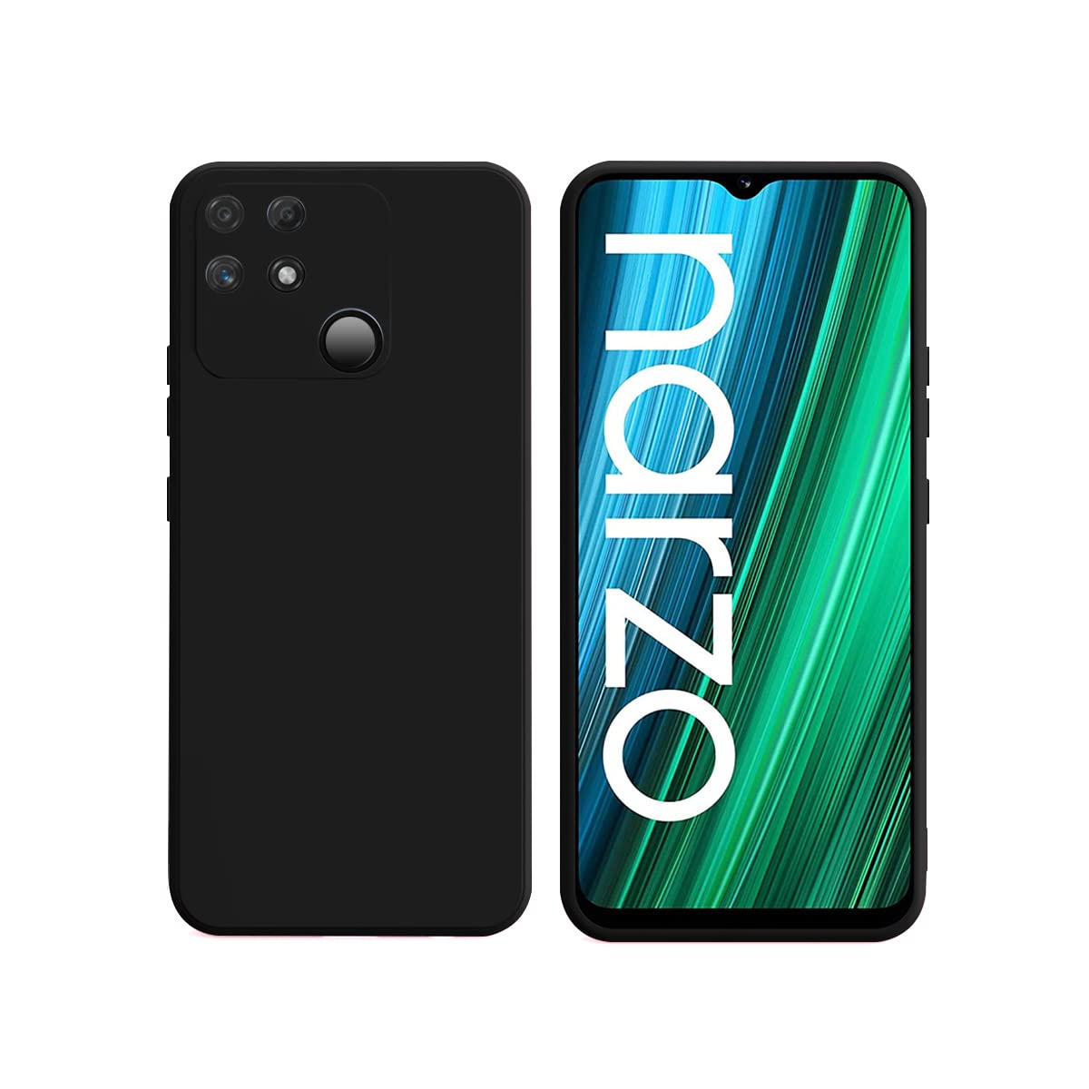 Realme Narzo 50A ( Black Silicone Cover)