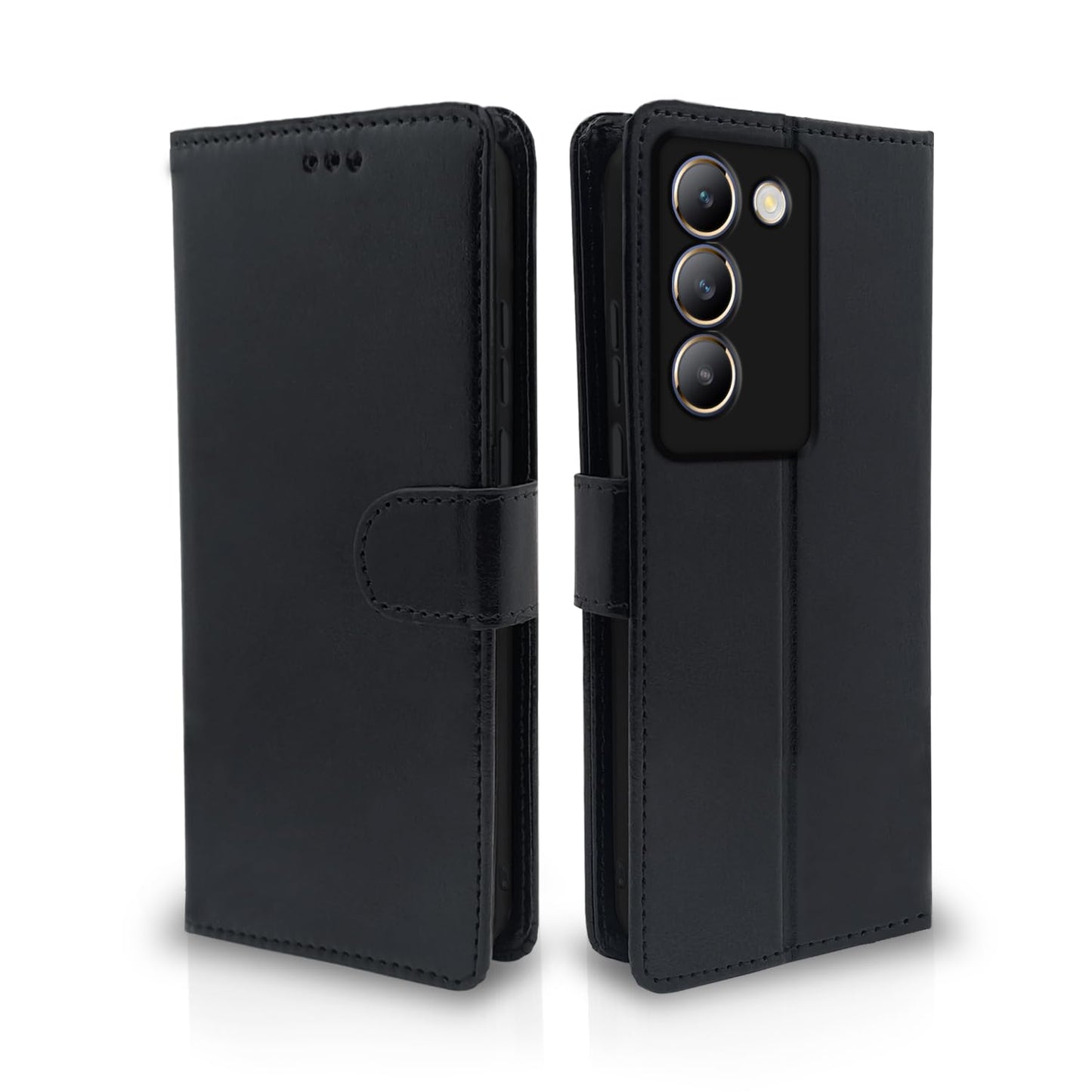 Vivo Y200E 5G/T3 5G Flip Case Cover ( Black )