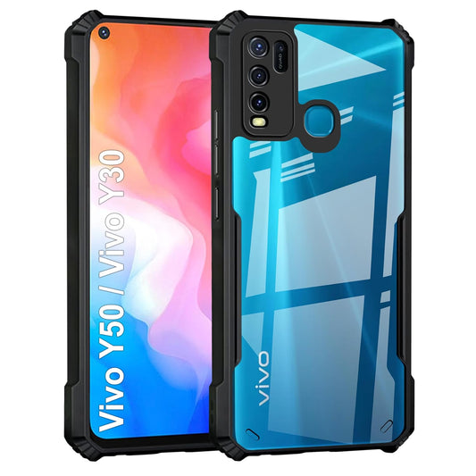 Vivo Y30/Y50 Back Cover (Black Bumper)