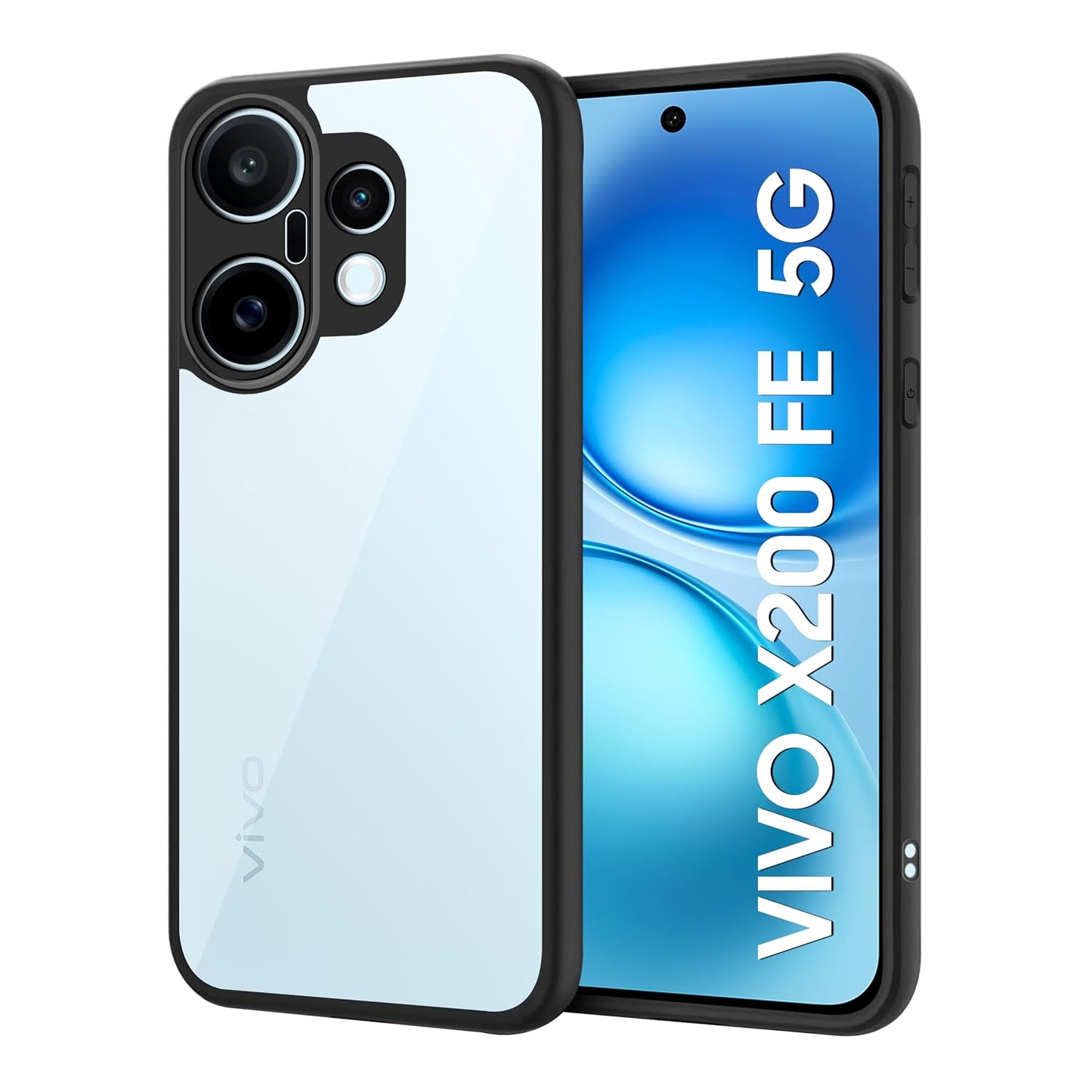 Vivo X200 FE 5G Back Cover (Black Bumper)