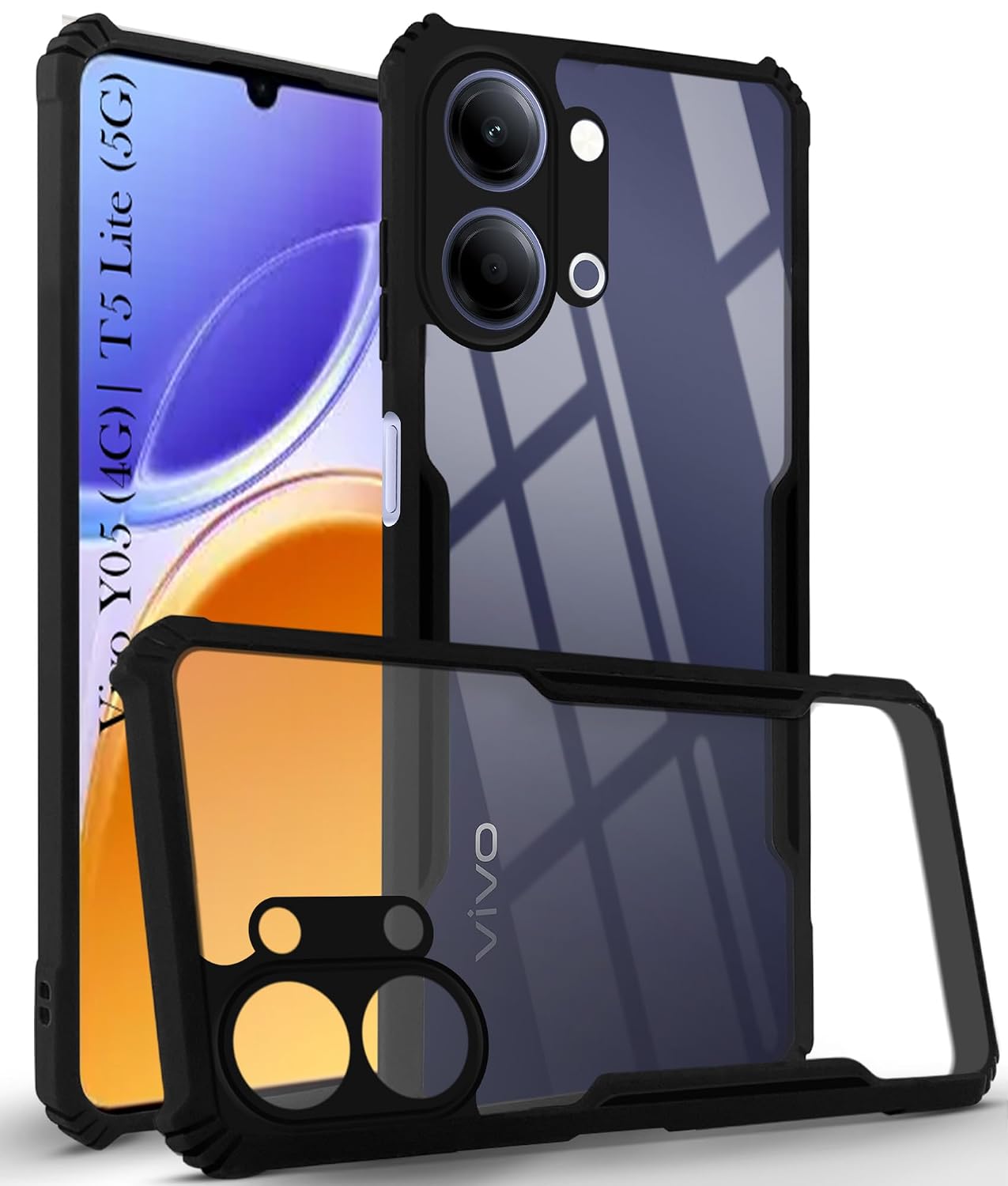 Vivo Y05 4G Back Cover (Black Bumper)
