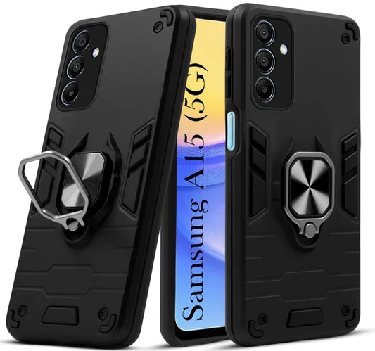 For Samsung A15 5G Back Cover Case Hybrid Armor |Ring Holder Kickstand