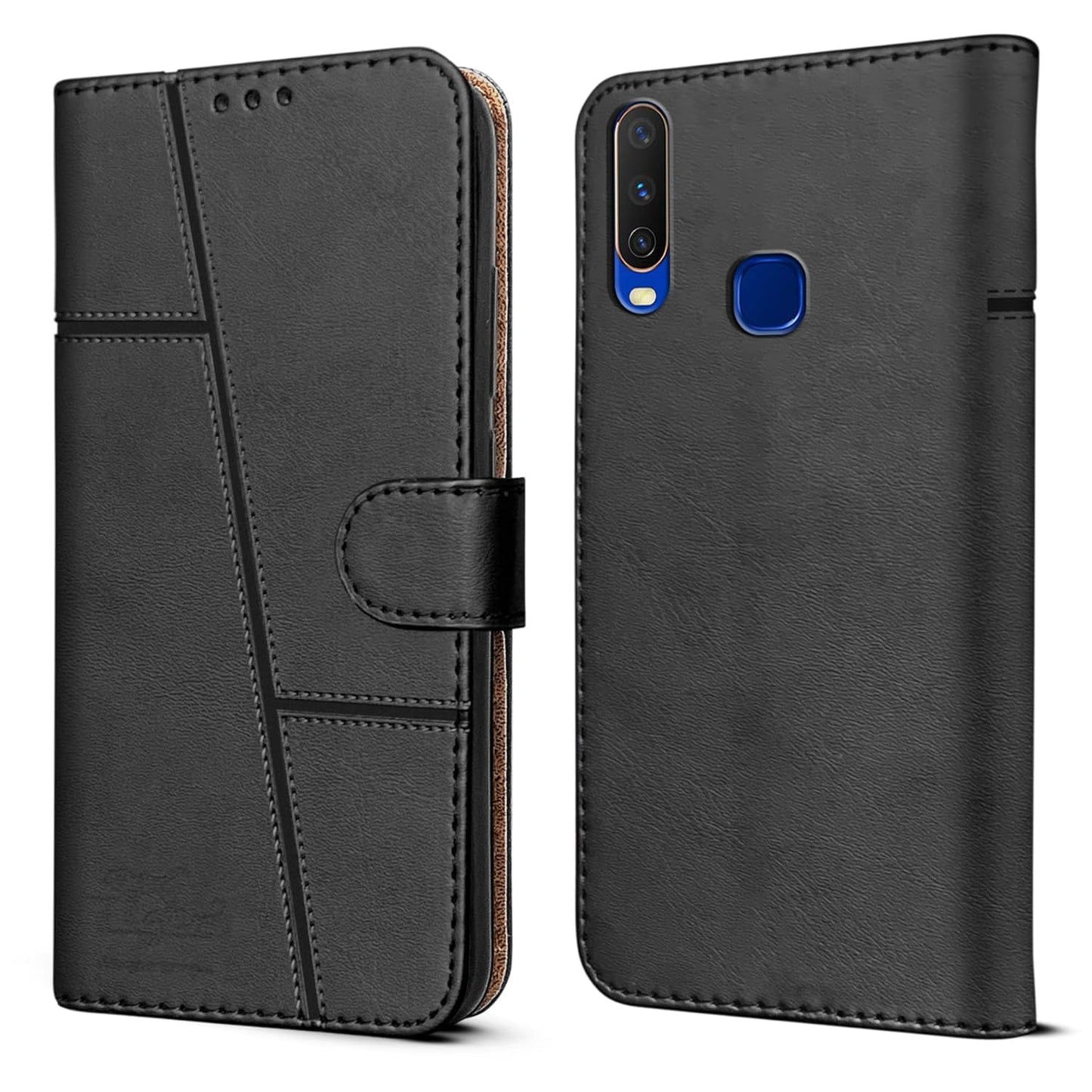 Vivo Y11/Y12/U10 Flip Case Cover ( Black )