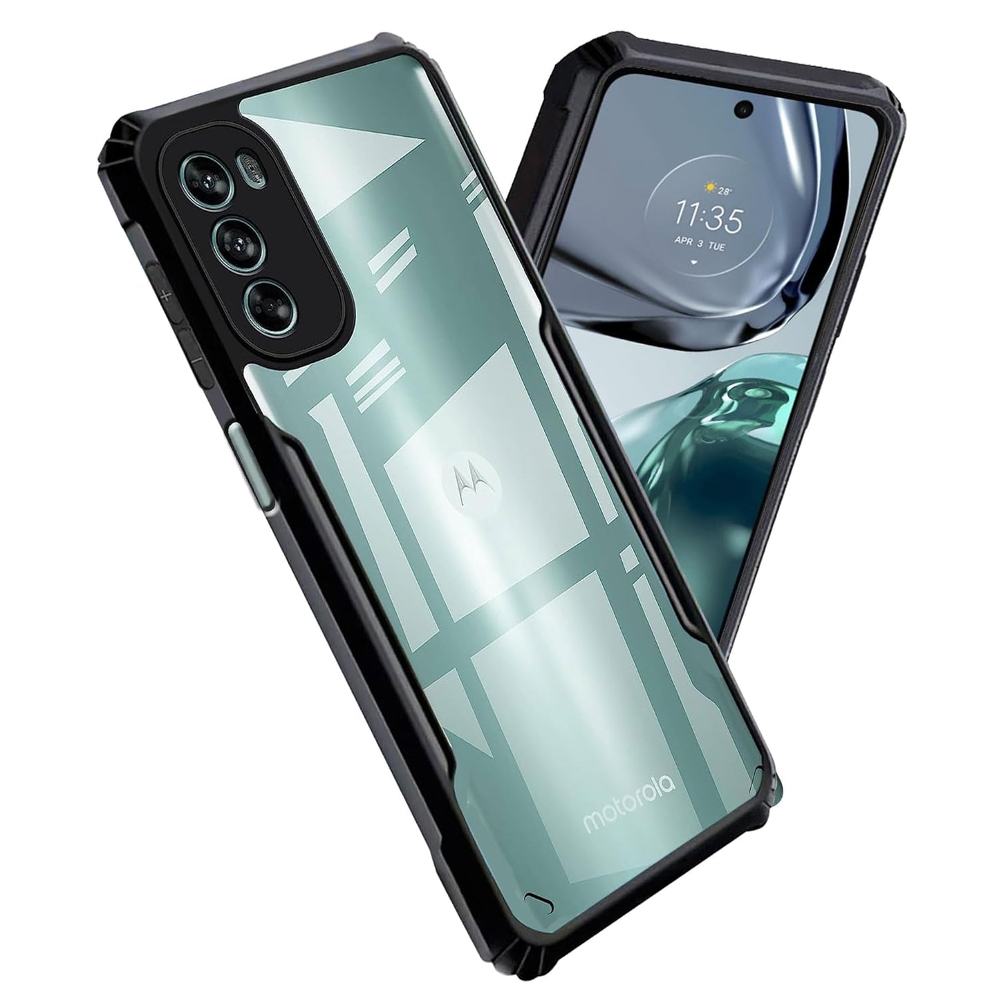 Moto Edge G62  5g Back Cover (Black Bumper)