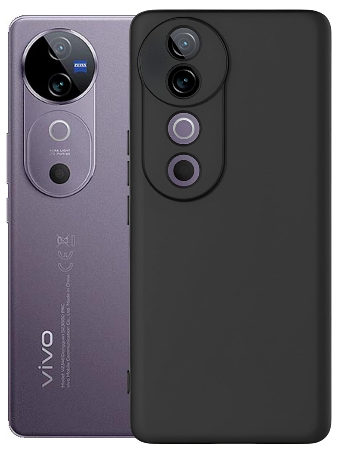 Vivo V40/V40 Pro 5G ( Black Silicone Cover)