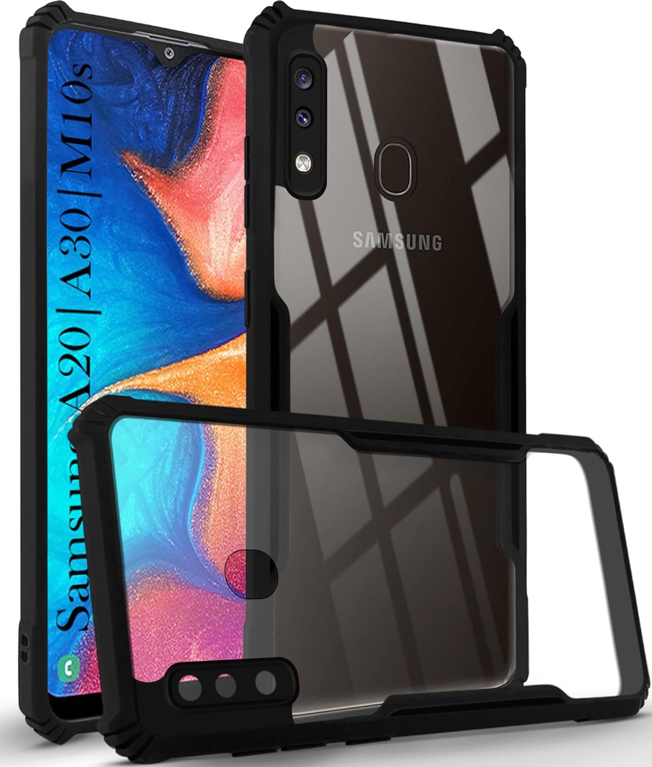 Samsung A30 Back Cover (Black Bumper)