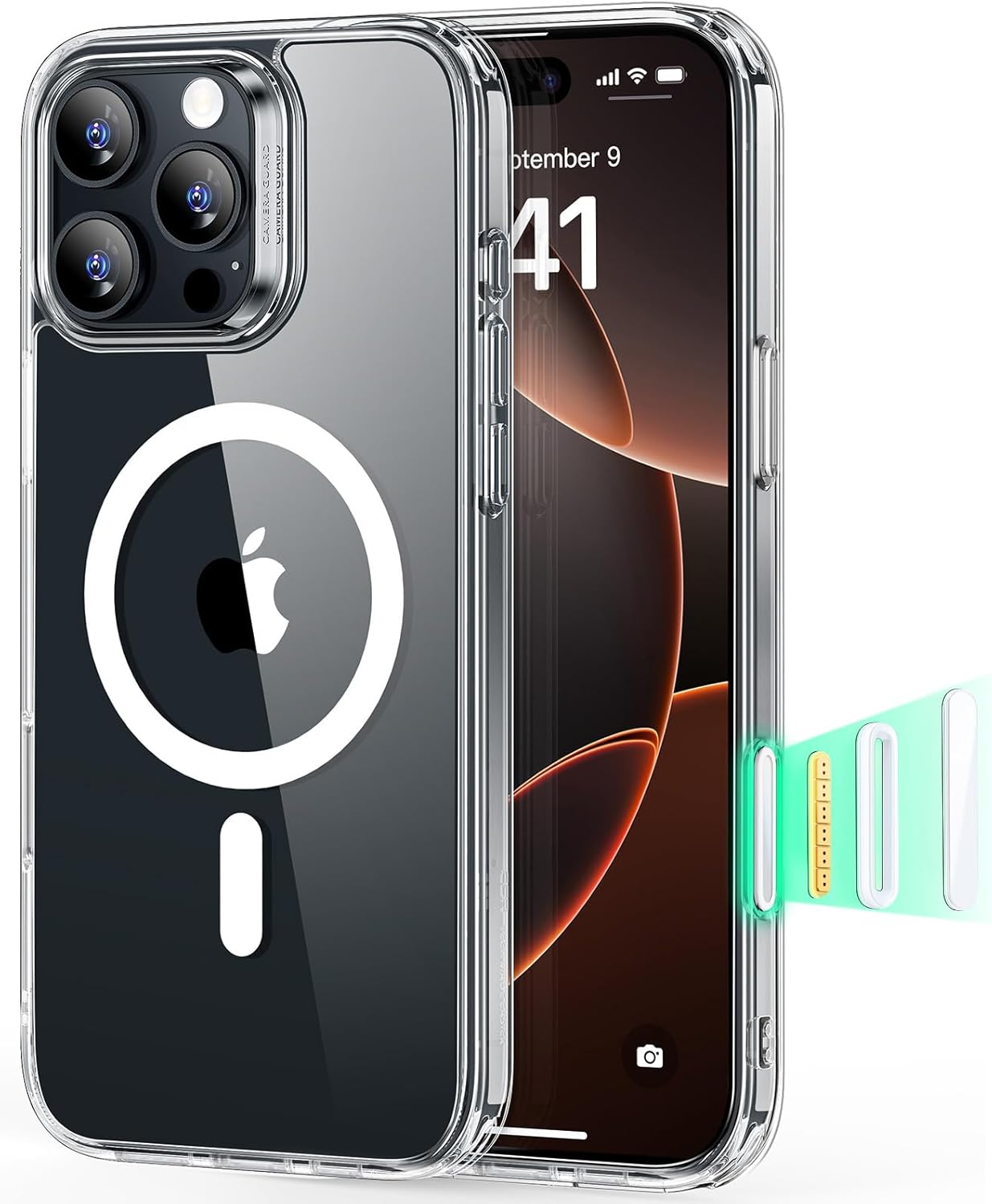 Magnetic Case for iPhone 16 Pro Max Clear Compatible with MagSafe