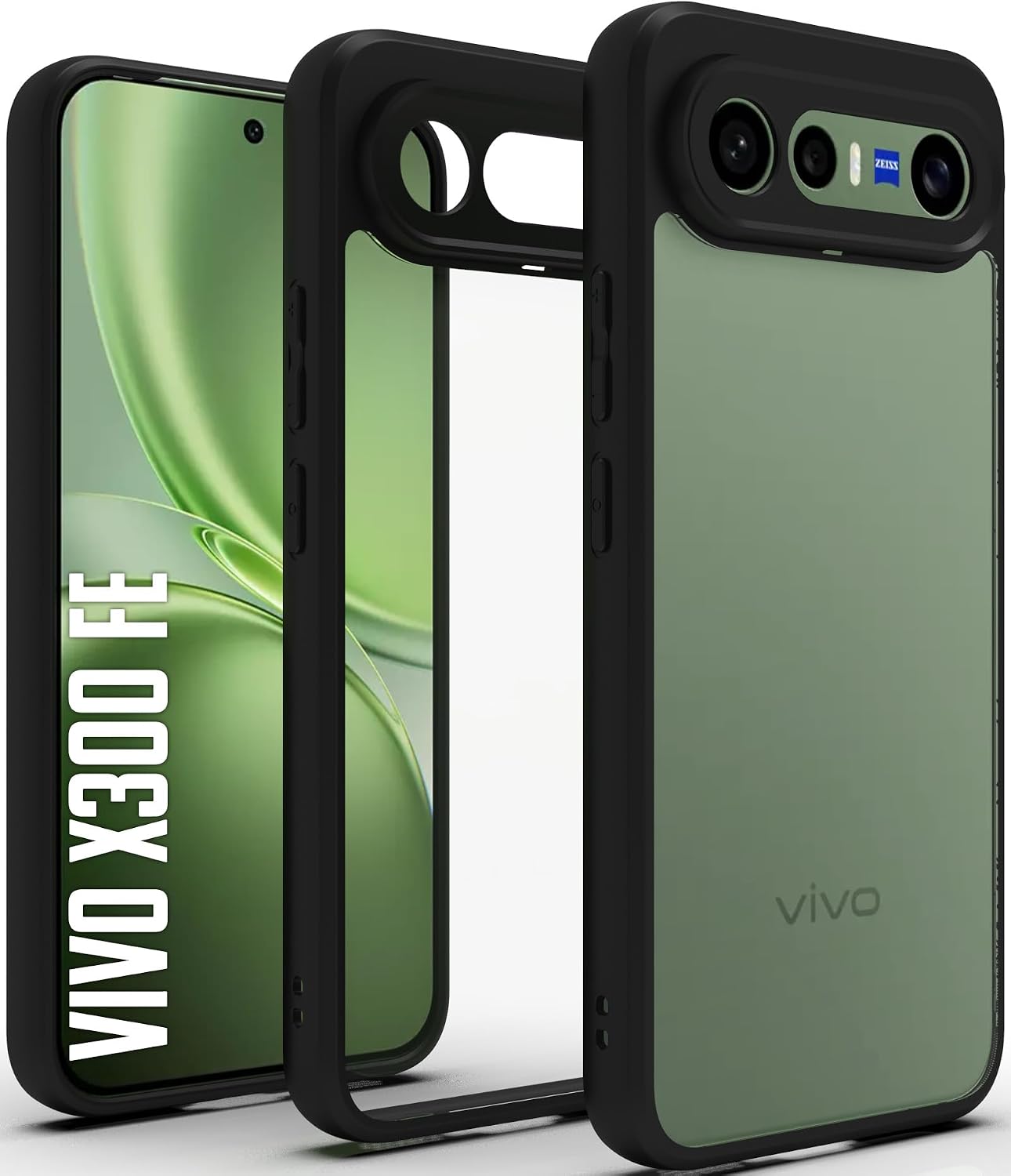 Vivo X300 FE 5G Back Cover (Black Bumper)