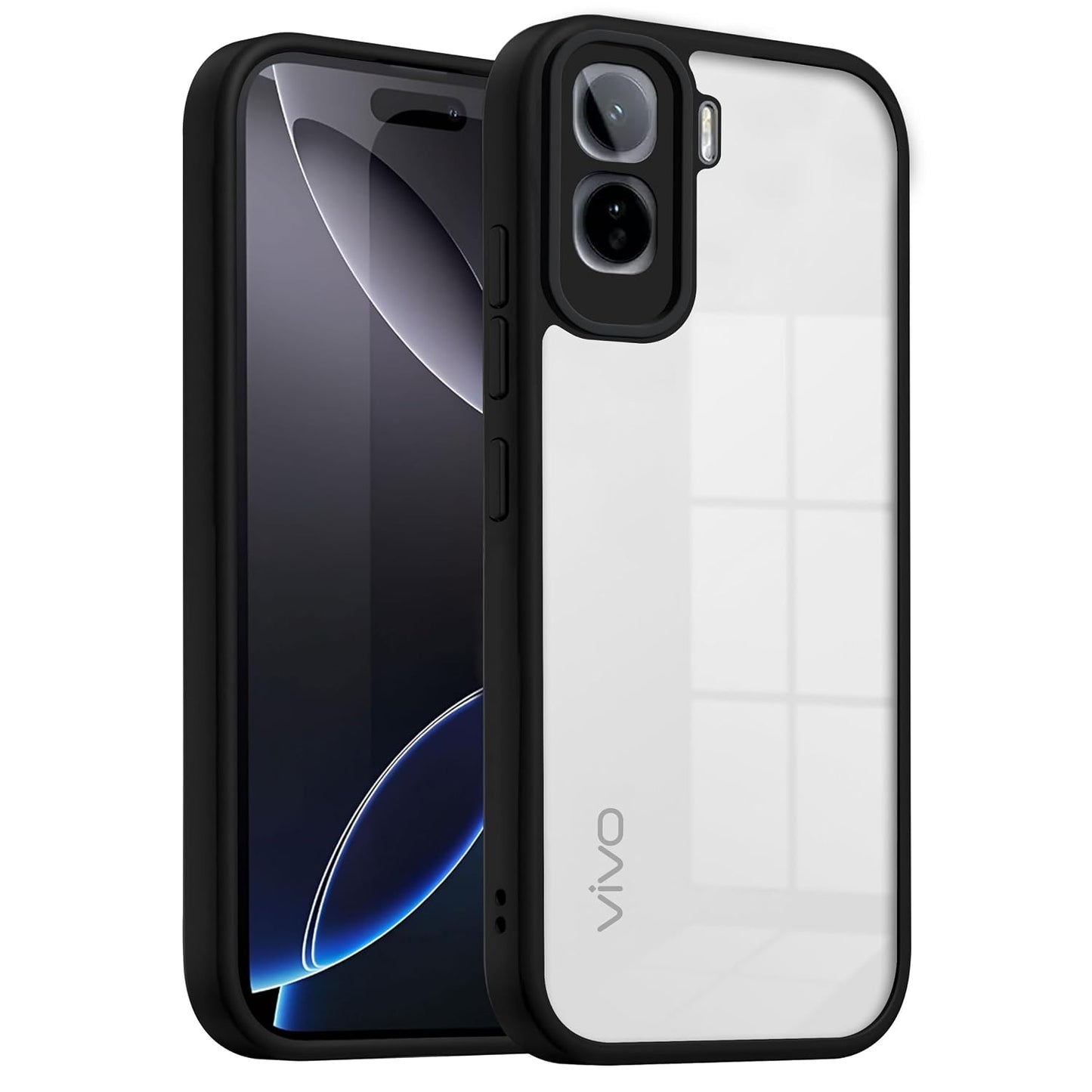 Vivo T5 Pro 5G Back Cover (Black Bumper)