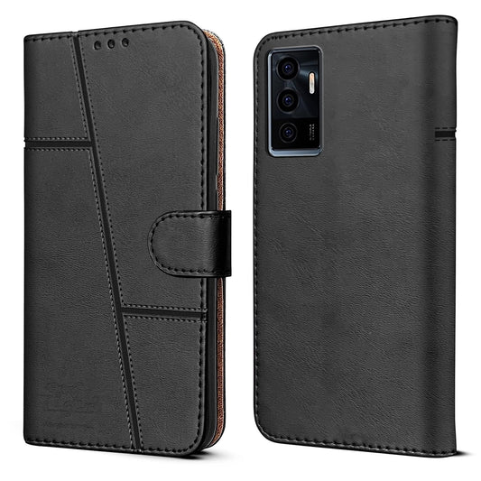 Vivo V23E 5G Flip Case Cover ( Black )