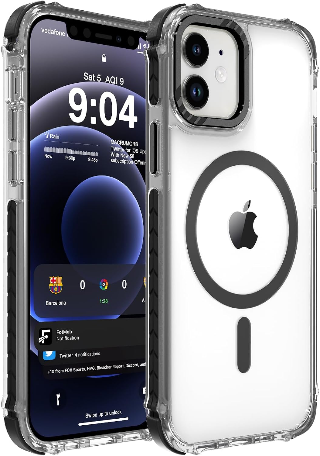 Transparent Back with Soft Silicone Edge Back Cover For Apple iPhone 12