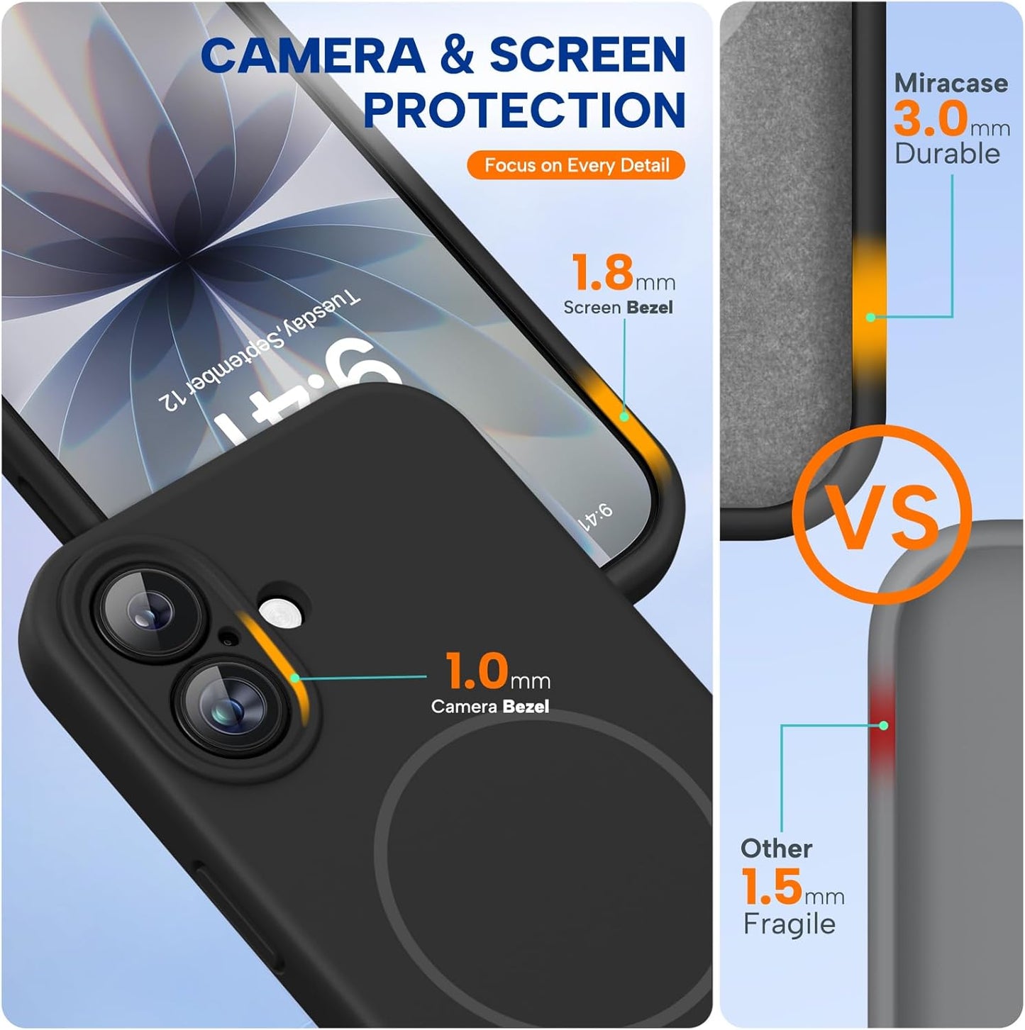 Miracase Silicone & Magnetic for iPhone 12 Pro Case