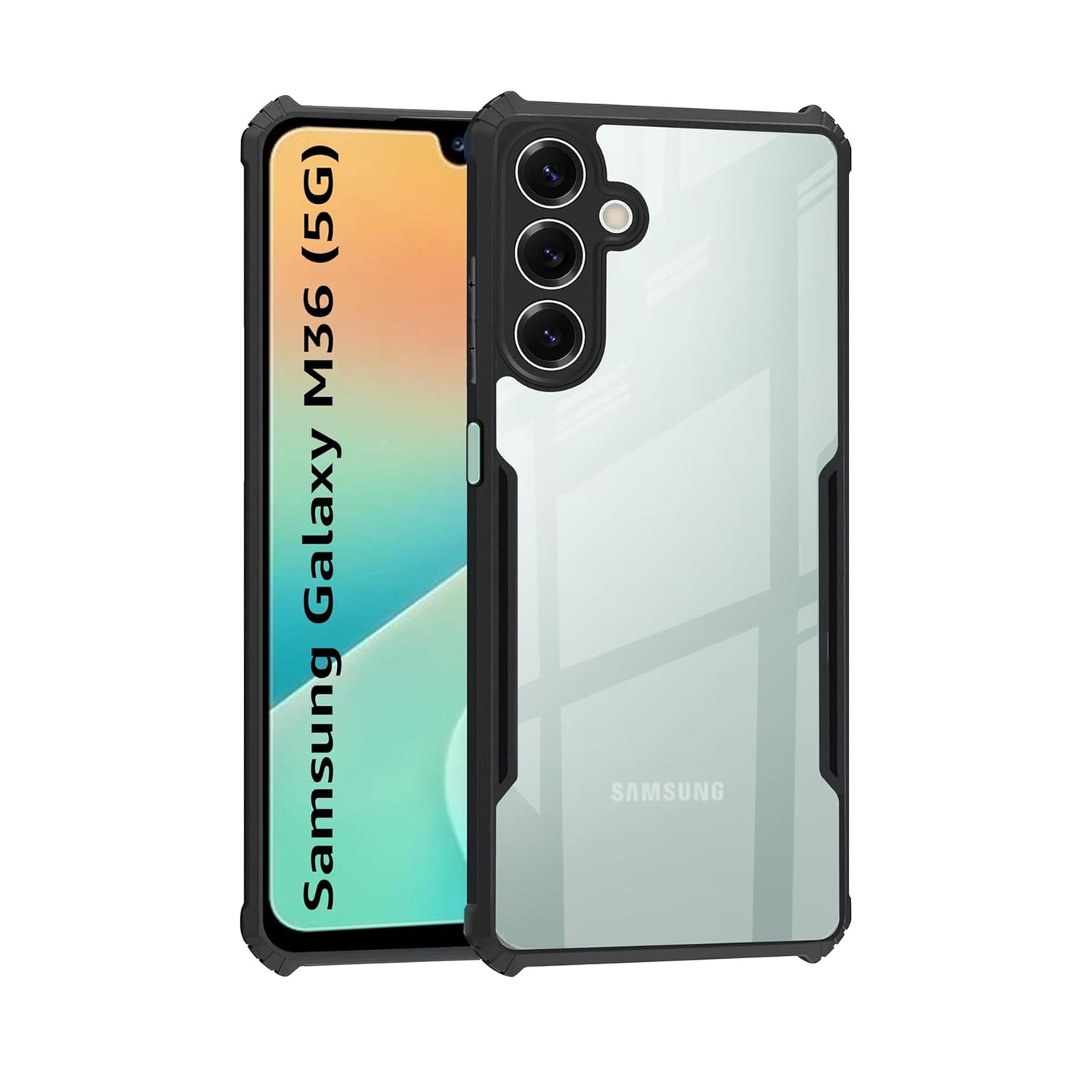 Samsung M36 5G Back Cover (Black Bumper)