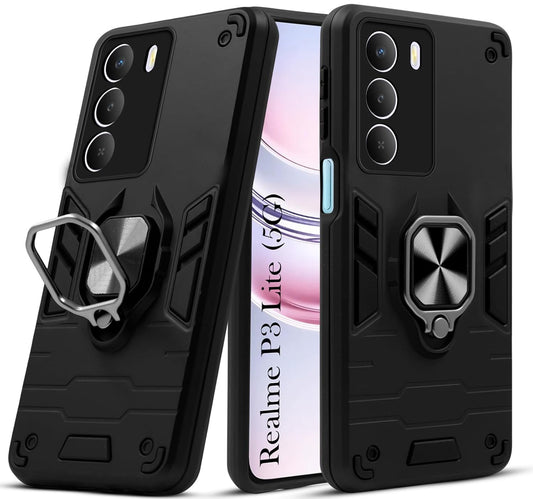 For Realme P3 Lite Back Cover Case Hybrid Armor |Ring Holder Kickstand