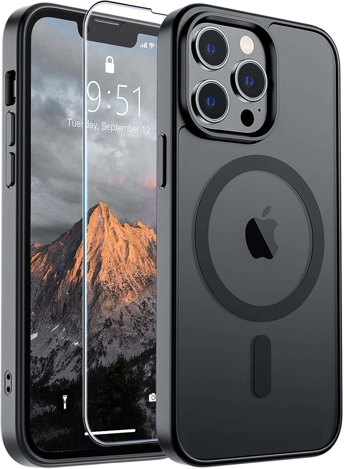 Transparent Back with Soft Silicone Edge Back Cover For Apple iPhone 13 Pro
