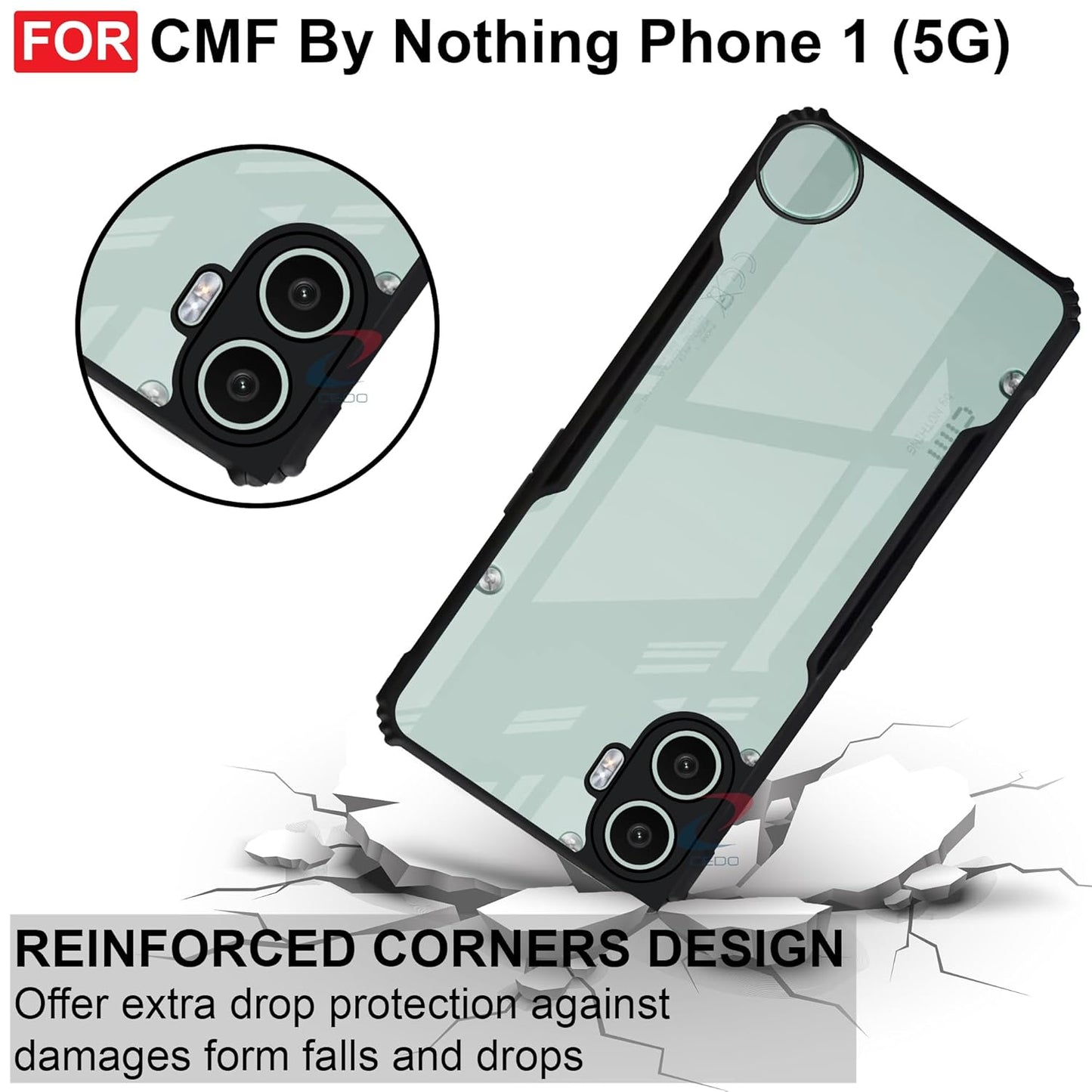 CMF Phone 1  Back Cover (Black Bumper)