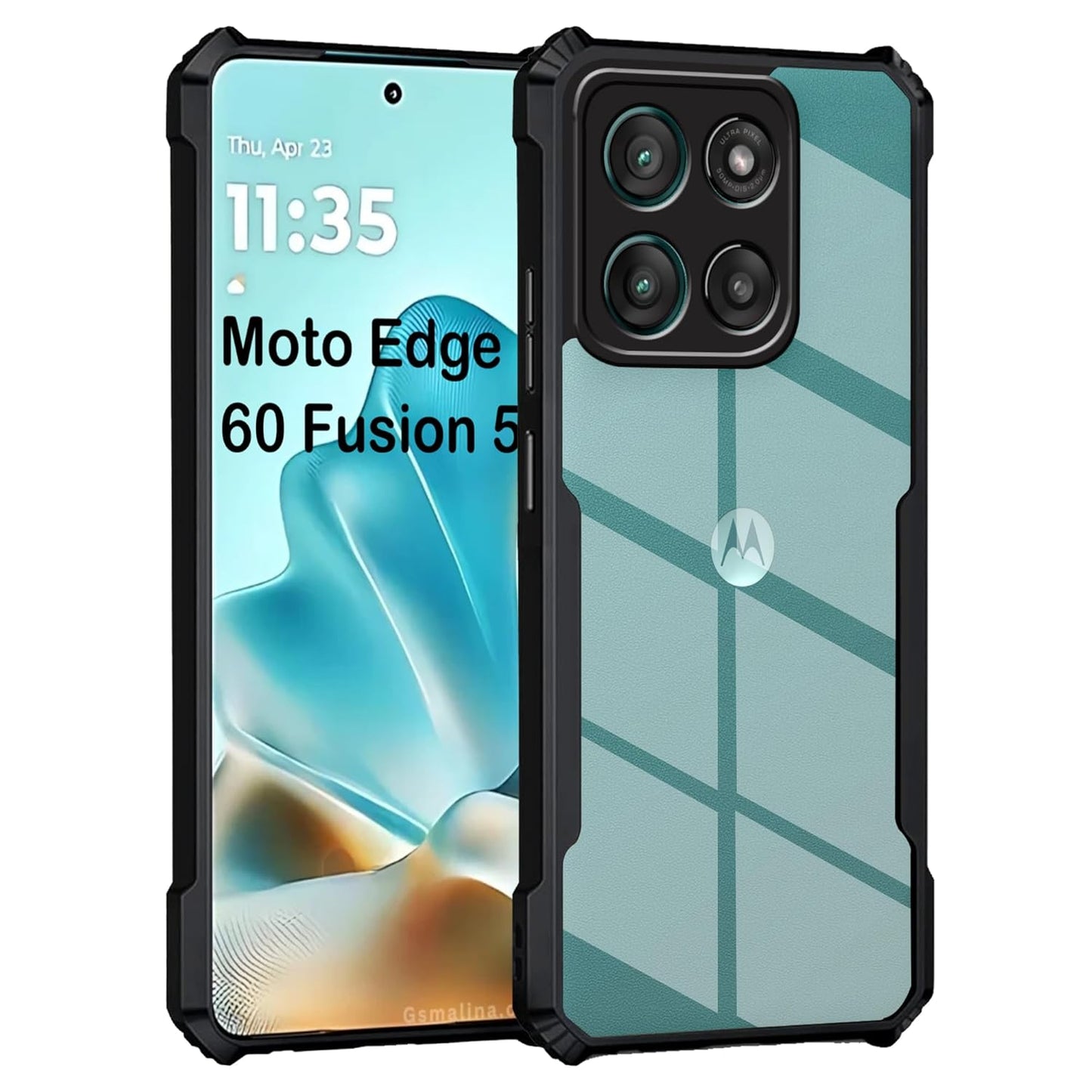 Moto Edge 60 Pro  5G Back Cover (Black Bumper)