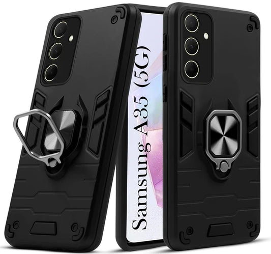 For Samsung A35 5G Back Cover Case Hybrid Armor |Ring Holder Kickstand