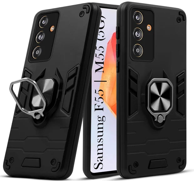For Samsung M55 5G Back Cover Case Hybrid Armor |Ring Holder Kickstand