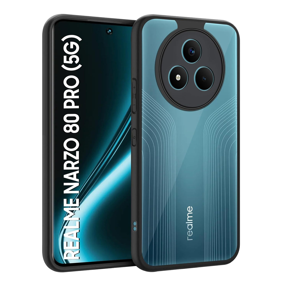 Realme Narzo 80 Pro Back Cover (Black Bumper)