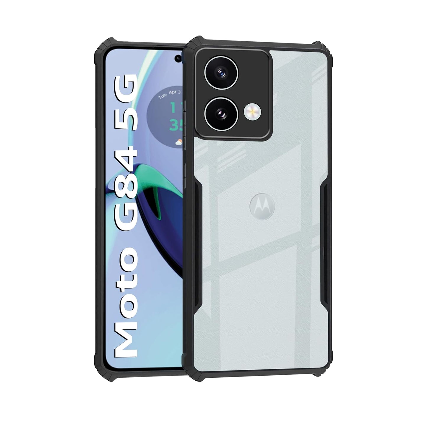 Moto Edge G84 5G Back Cover (Black Bumper)