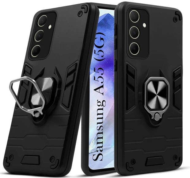 For Samsung A55 5G Back Cover Case Hybrid Armor |Ring Holder Kickstand