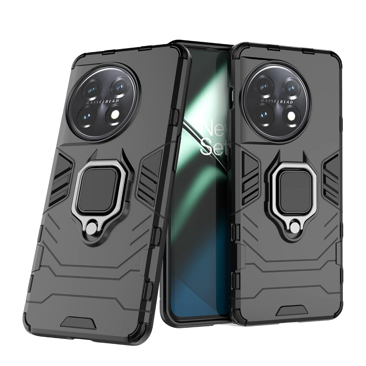 For OnePlus 11 5G Back Cover Case Hybrid Armor |Ring Holder Kickstand