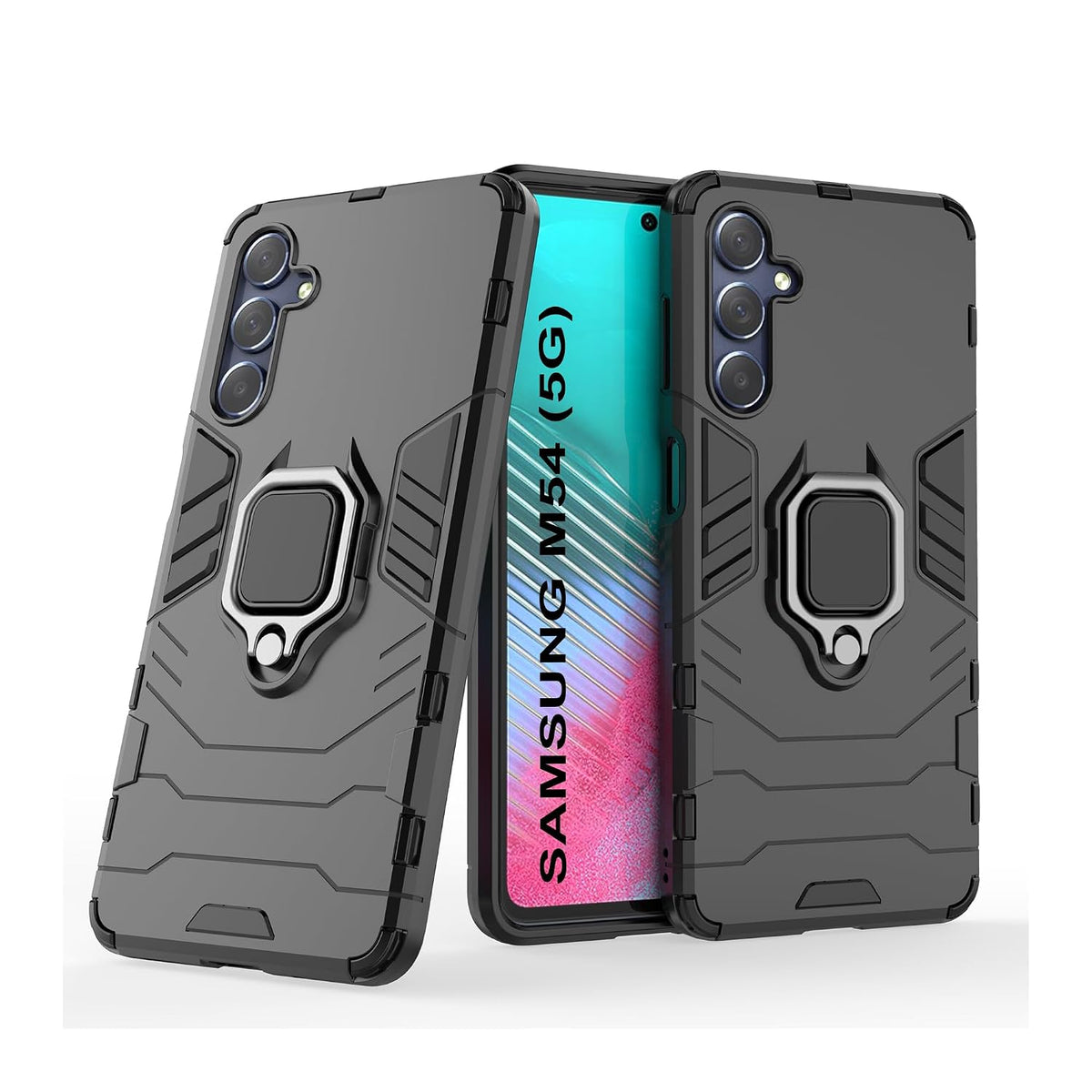 For Samsung F54 5G Back Cover Case Hybrid Armor |Ring Holder Kickstand