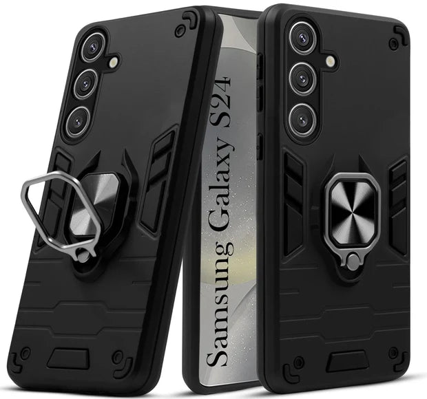 For Samsung S24 Back Cover Case Hybrid Armor |Ring Holder Kickstand