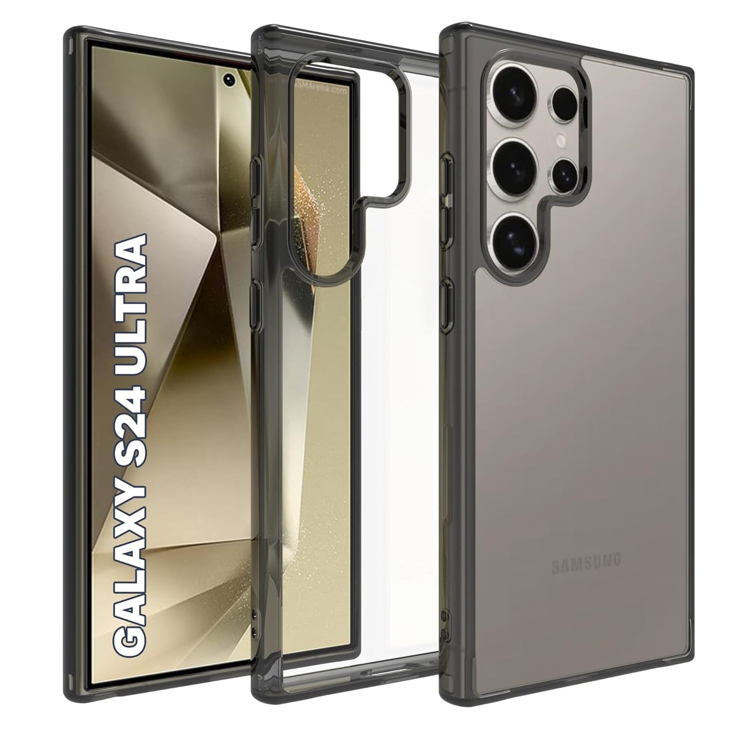 Samsung S24 Ultra Back Cover (Black Bumper)