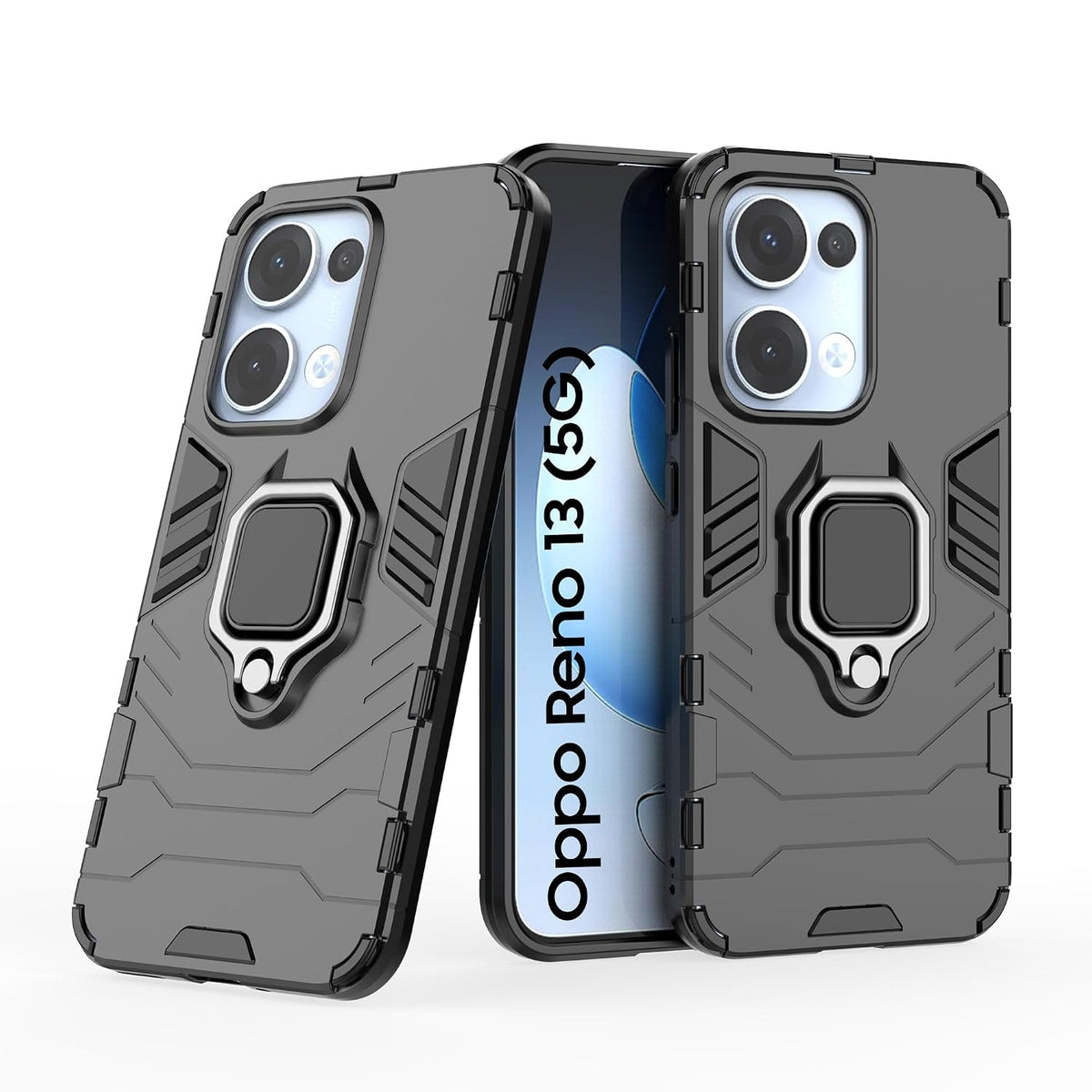 For Oppo Reno 13 5G Back Cover Case Hybrid Armor |Ring Holder Kickstand