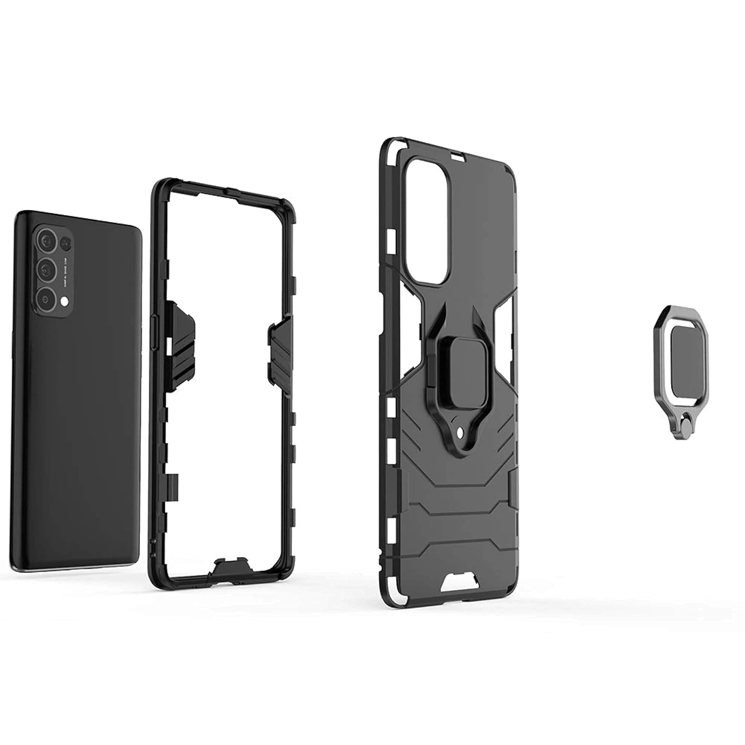 Hybrid Rugged Armor Kickstand Case for Oppo Reno5 Pro 5G