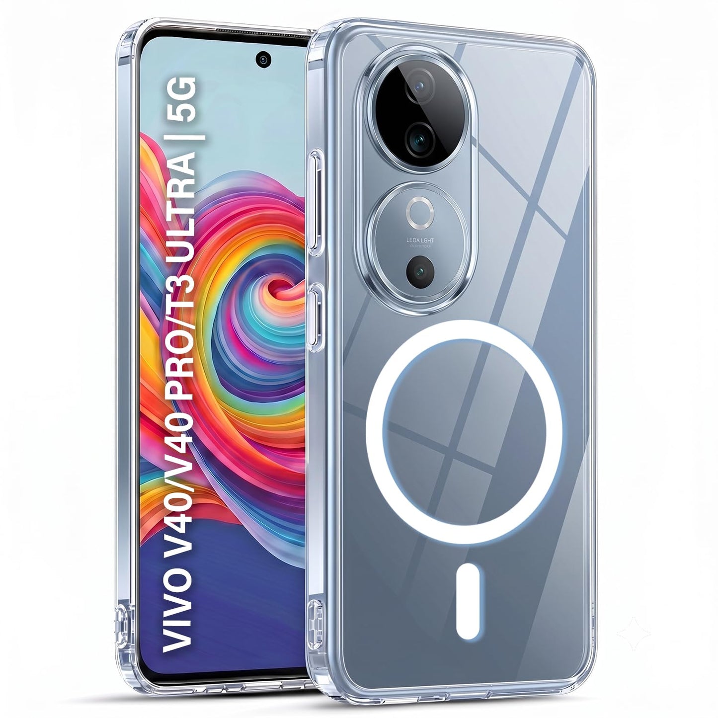 Magnetic Case for Vivo V40/V40 Pro 5G Clear Compatible with MagSafe