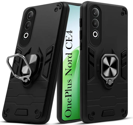 For Oneplus Nord CE 4 Back Cover Case Hybrid Armor |Ring Holder Kickstand)