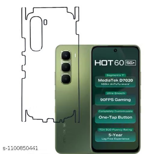 Infinix Hot 60 5g Back Screen Guard For Matte Finish, Smooth Touch, Unbreakable Membrane