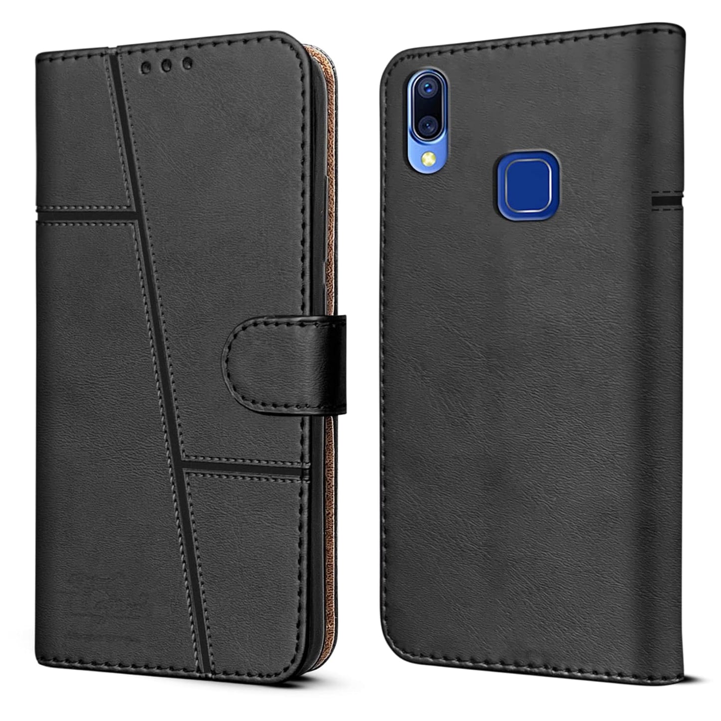 Vivo Y91/Y93/Y95 Flip Case Cover ( Black )