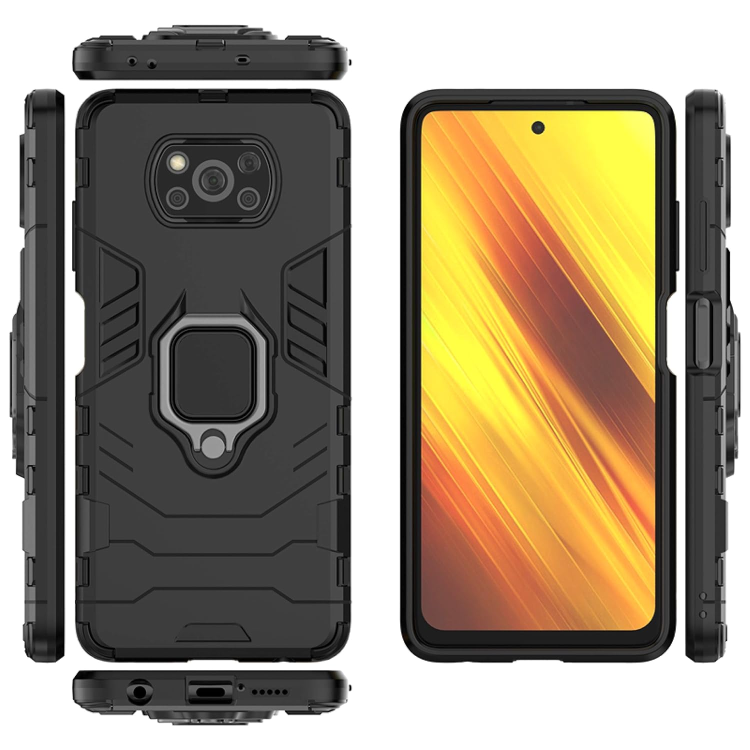 Hybrid Rugged Armor Kickstand Case for Poco X3/X3 Pro