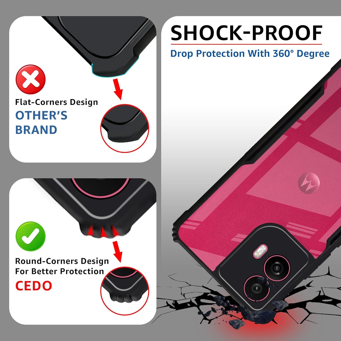 Moto Edge G85 5G Back Cover (Black Bumper)