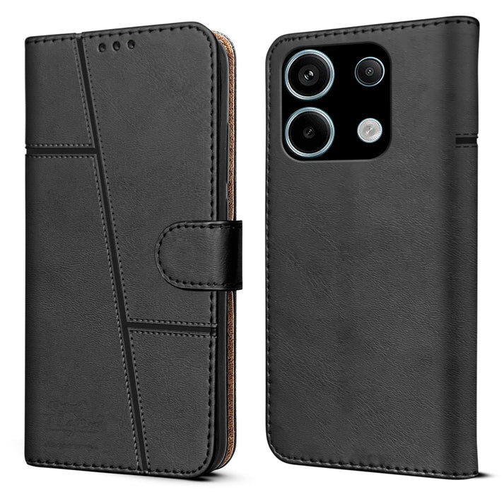 Redmi Note 13 Pro (5G) Flip Case Cover ( Black )